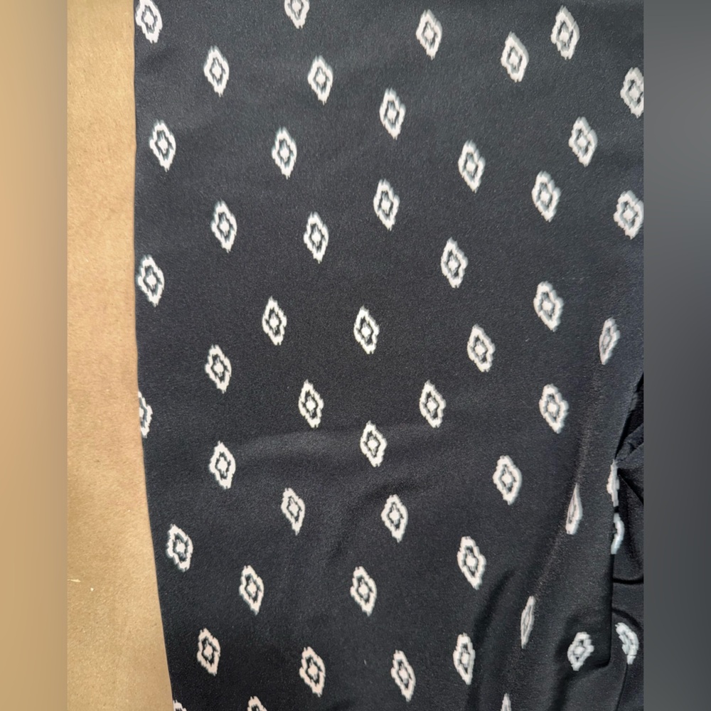 Cropped Black Patterned Drawstring Pants - image 3